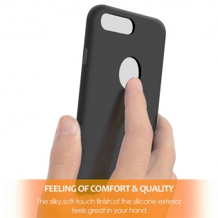 Чехол накладка Liquid Silicone Magnetic Plug iPhone 7 Black